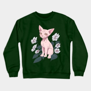 Floral Sphynx's Serenade Crewneck Sweatshirt